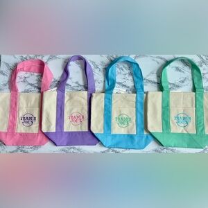 Viral Trader Joe's Pastel Tote Bags *New *Complete set